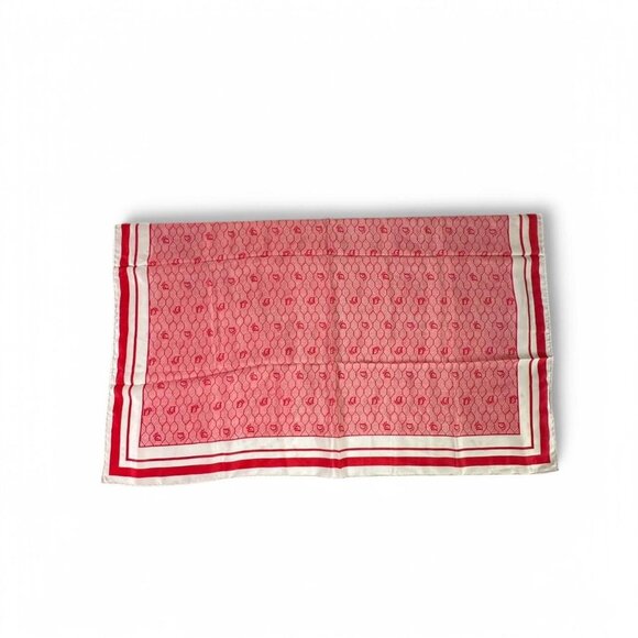 Christian Dior Square Silk Scarf in House Motif Red and White - Picture 6 of 6